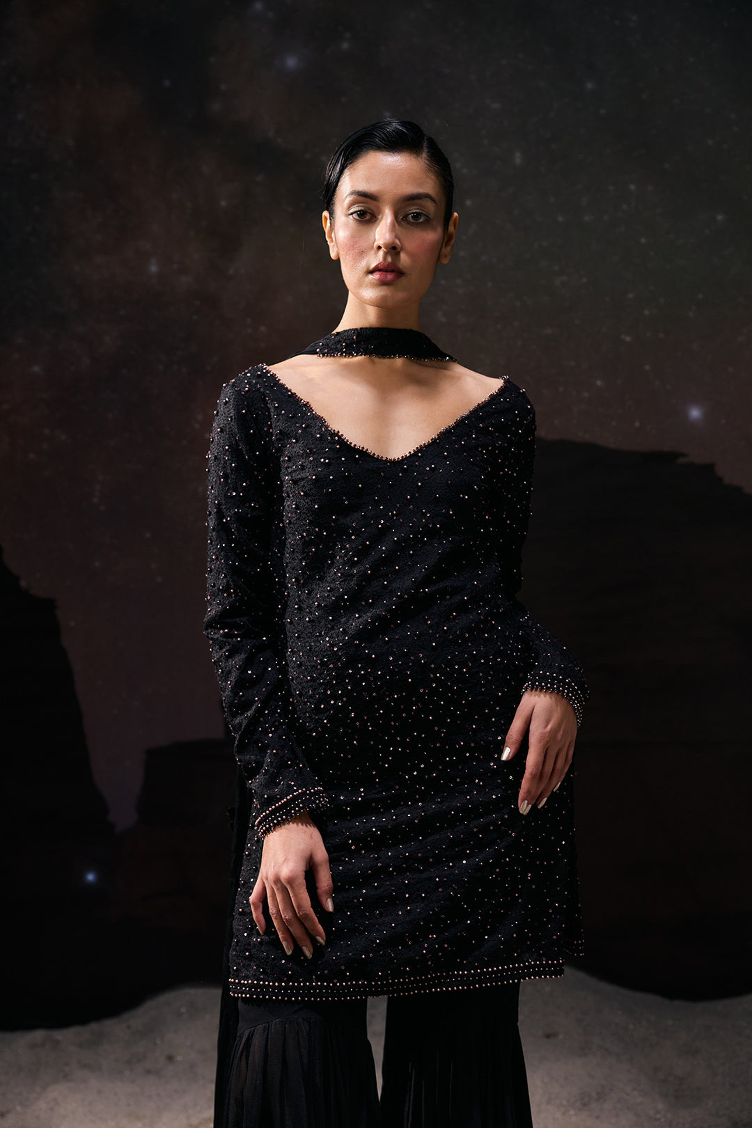 Obsidian Night kurta set