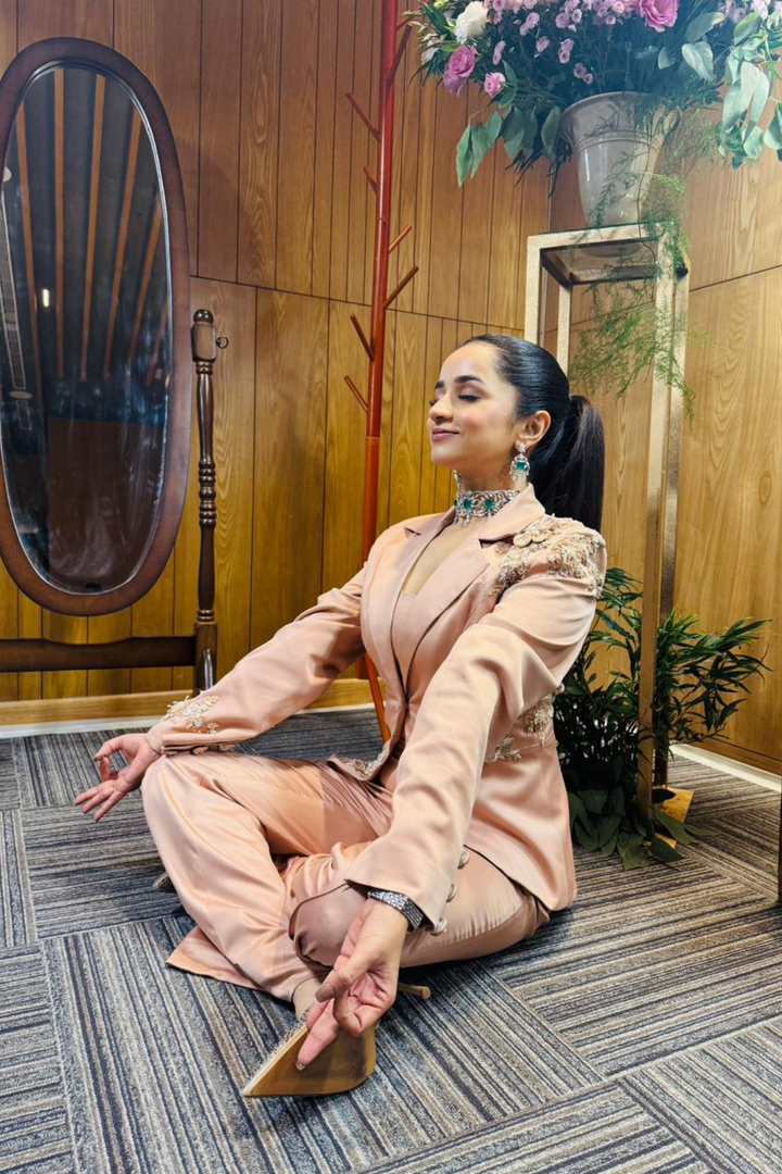 Blush Blossom Blazer Suit