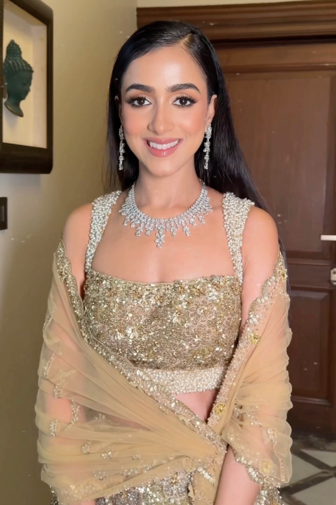 Whispers of Gleaming Sakura Lehenga Set