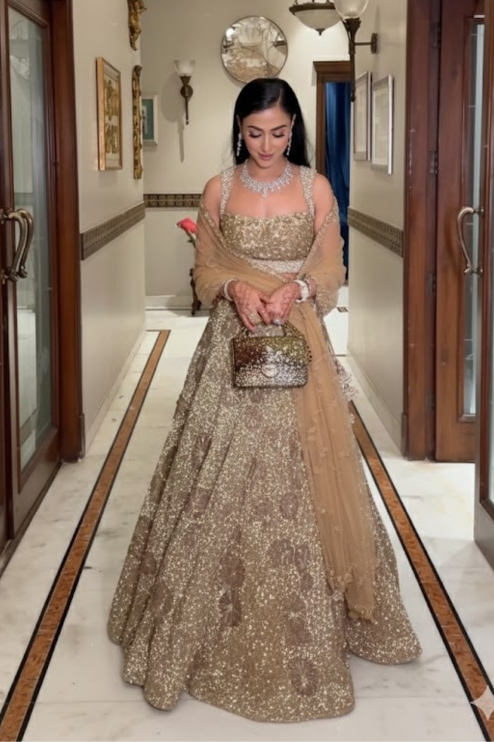Whispers of Gleaming Sakura Lehenga Set