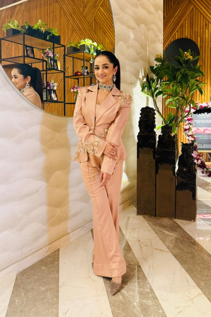 Blush Blossom Blazer Suit