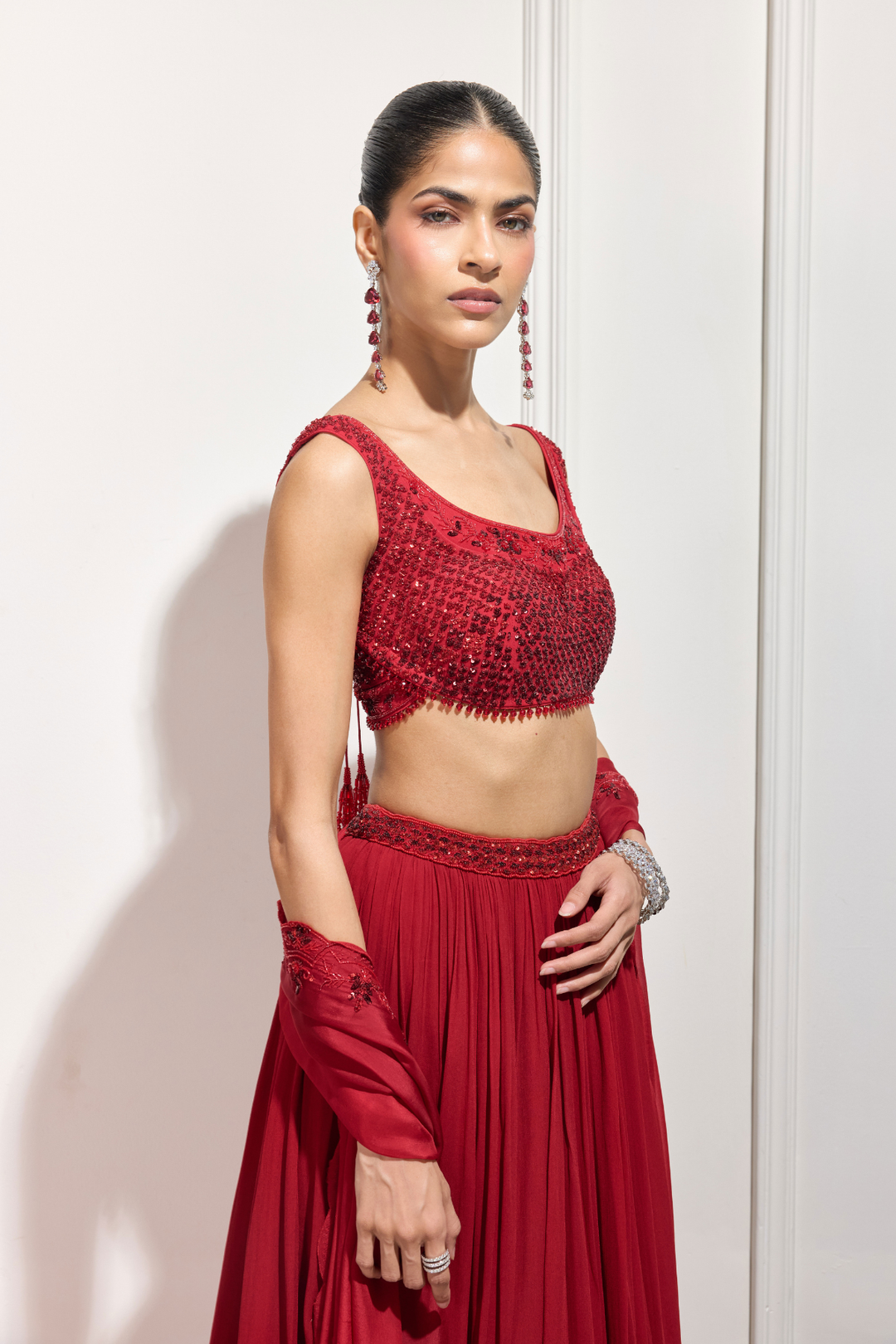 The Akari Red Lehenga Set
