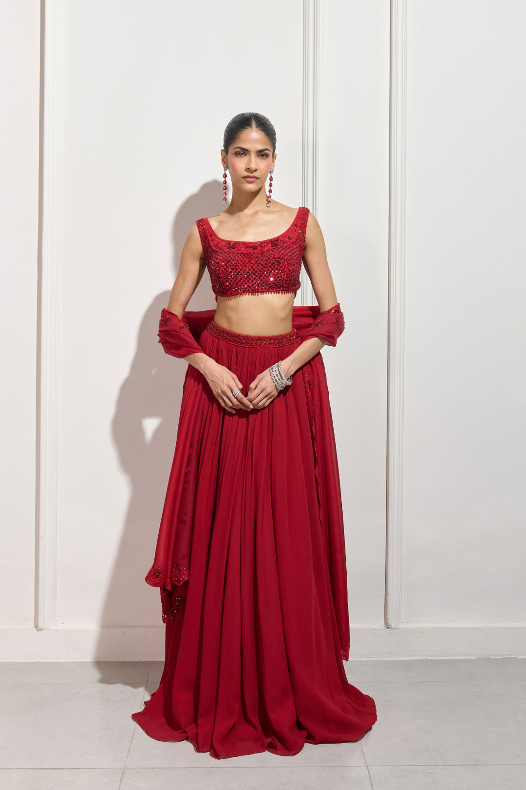 The Akari Red Lehenga Set