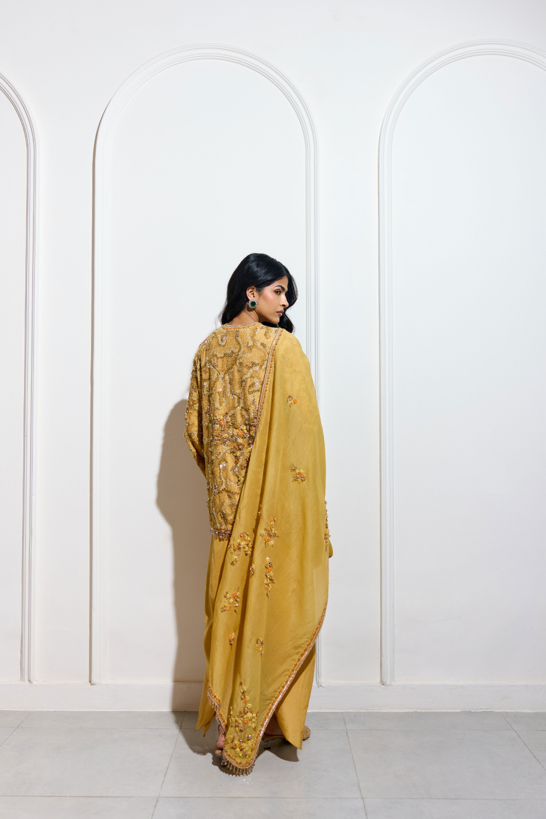 The Aki Mustard Dhoti Set
