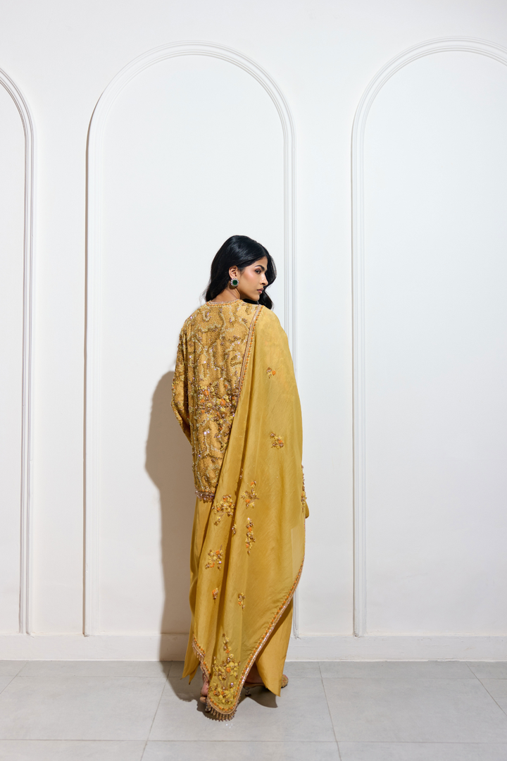 The Aki Mustard Dhoti Set