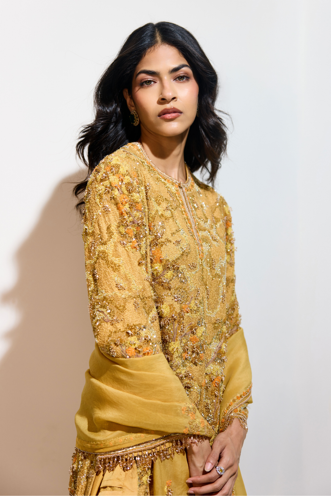 The Aki Mustard Dhoti Set