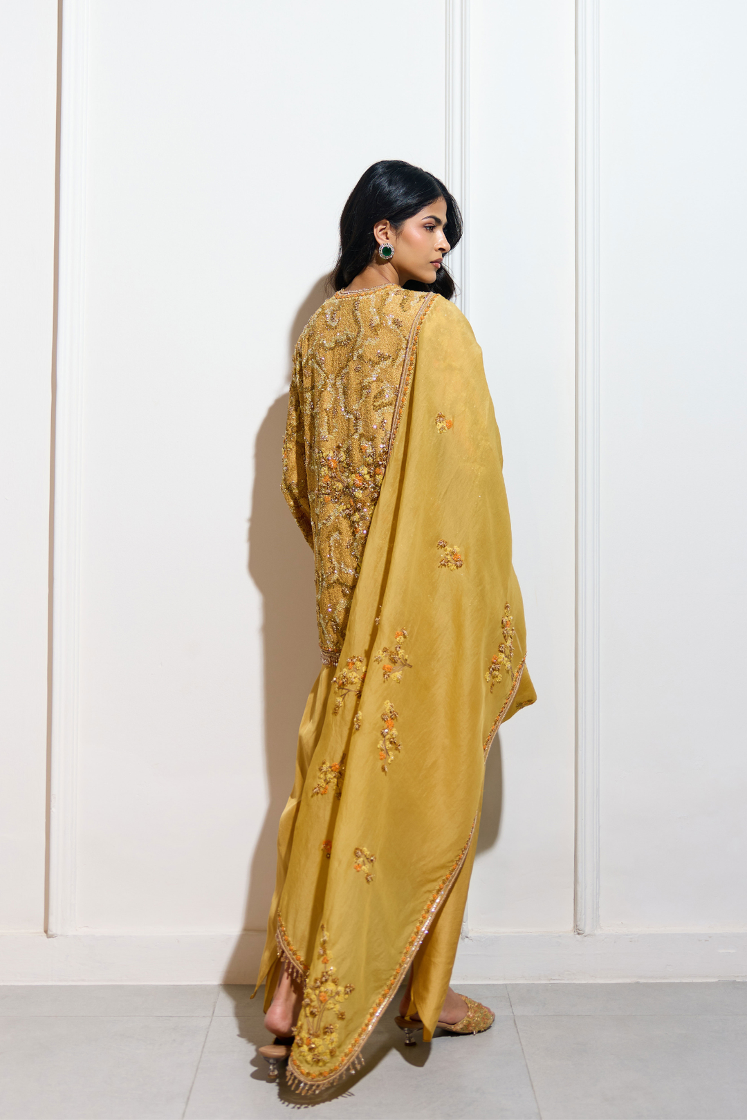 The Aki Mustard Dhoti Set