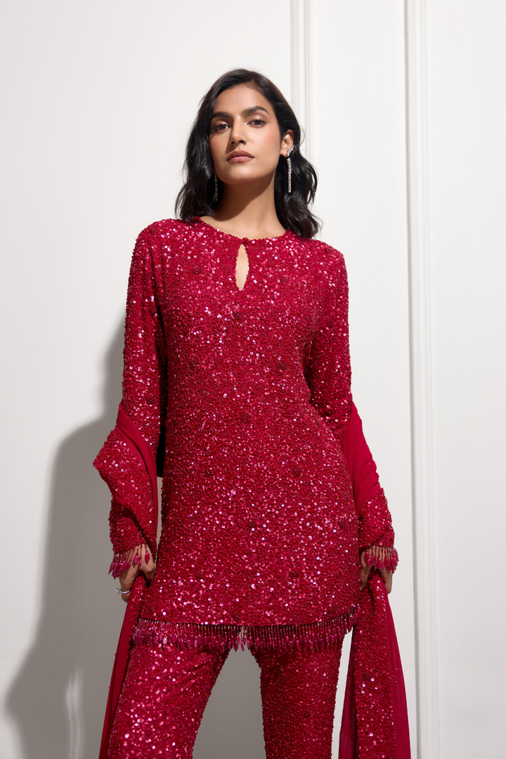 The Fuchsia Sakura Kurta Set