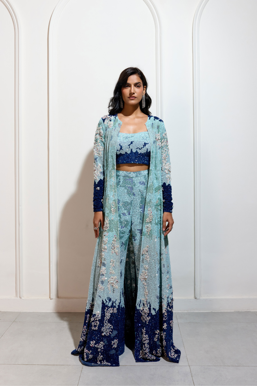 The Indigo Bloom Jacket Set