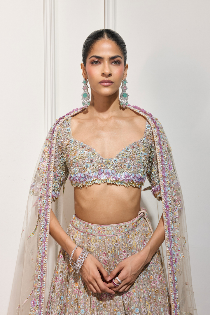 The Kimono Garden Lehenga