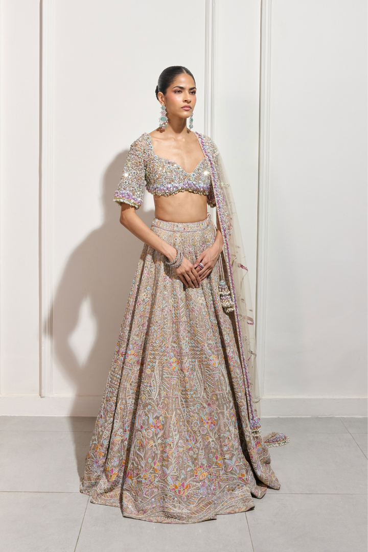 The Kimono Garden Lehenga