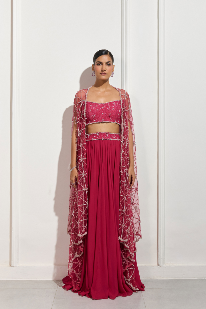 The Magenta Mist Cape Set