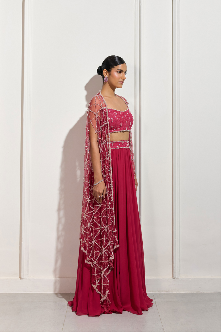 The Magenta Mist Cape Set