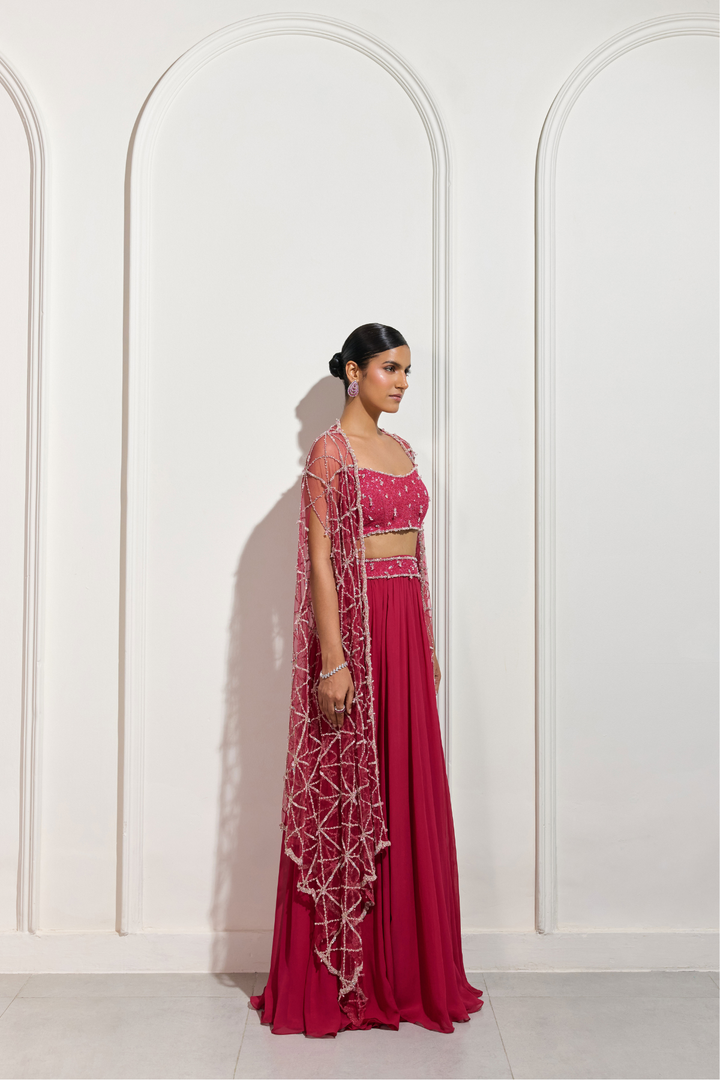 The Magenta Mist Cape Set
