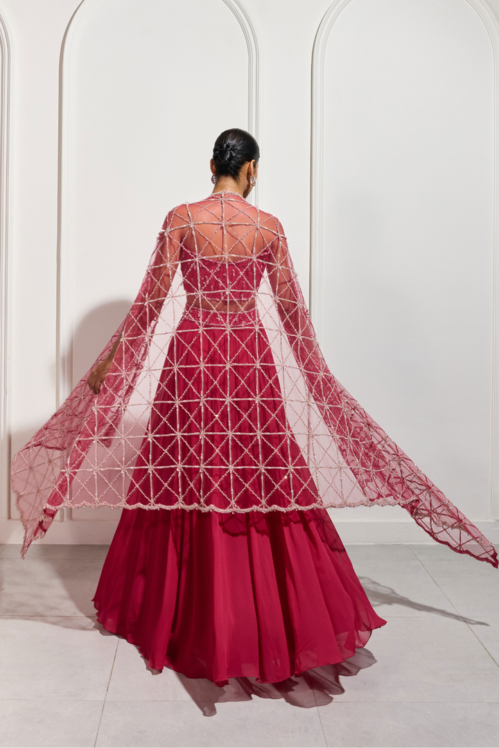 The Magenta Mist Cape Set