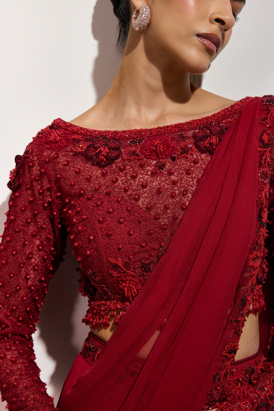 The Shōji Crimson Saree
