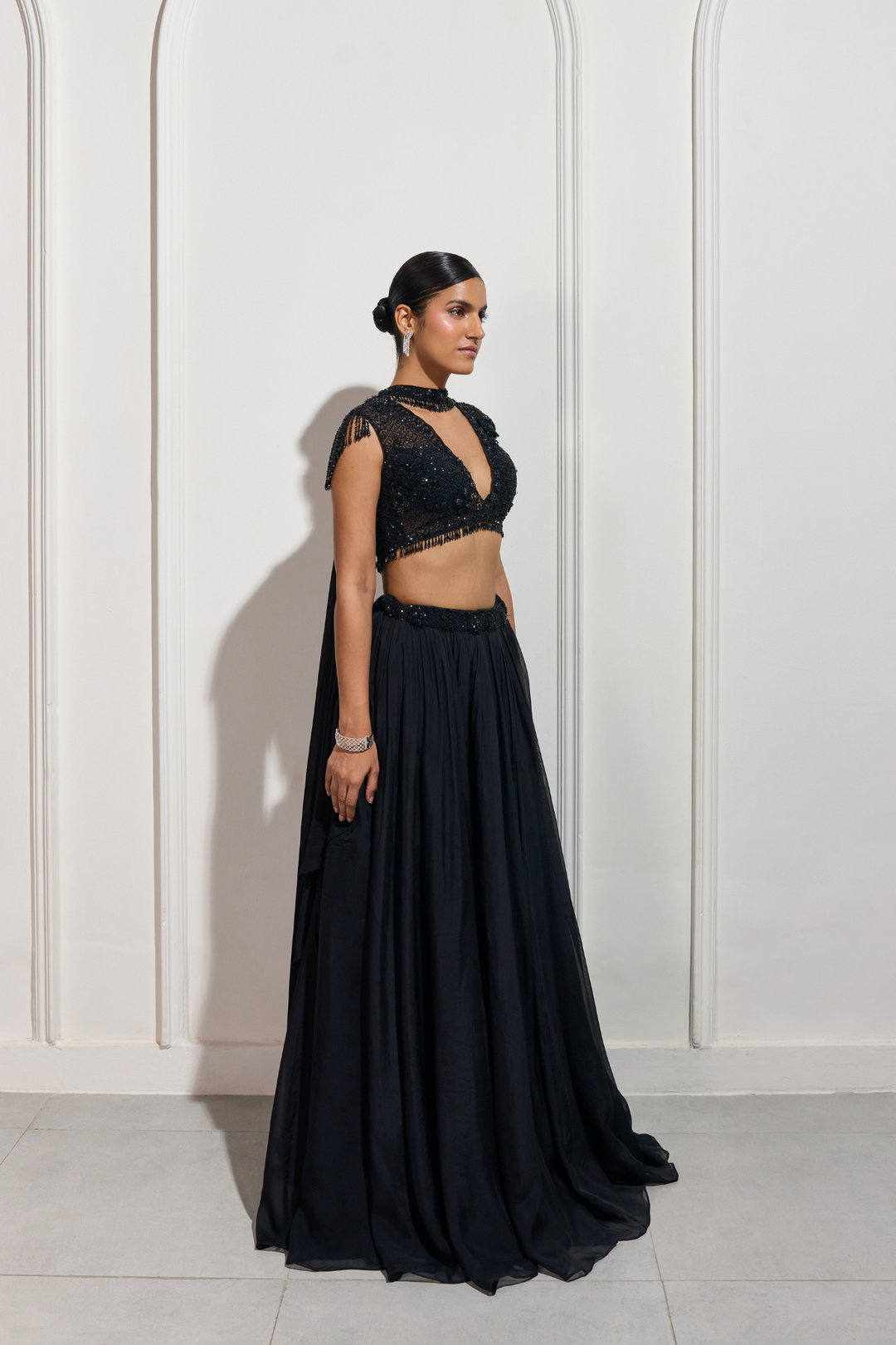 The Yoru Black Lehenga Set