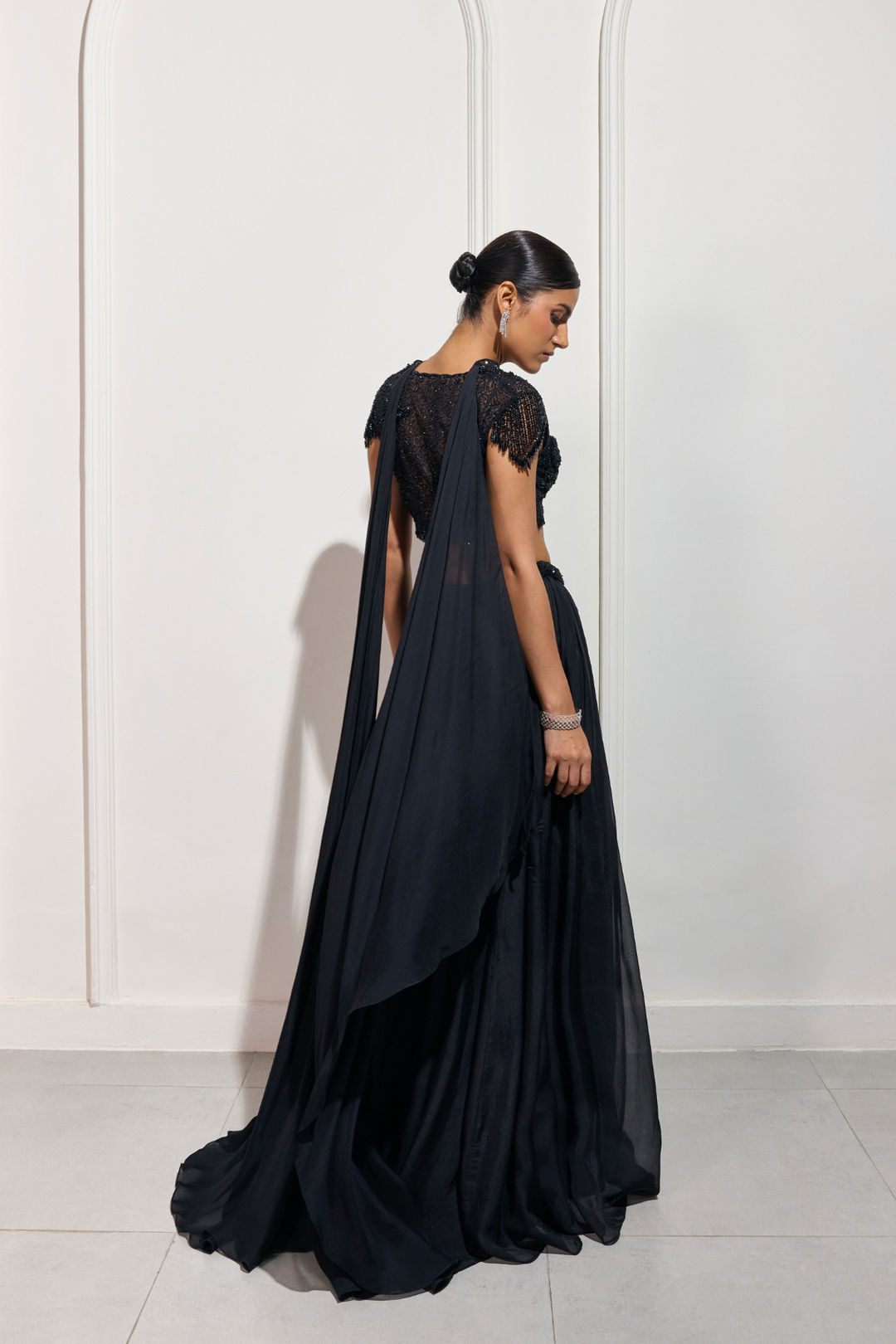 The Yoru Black Lehenga Set