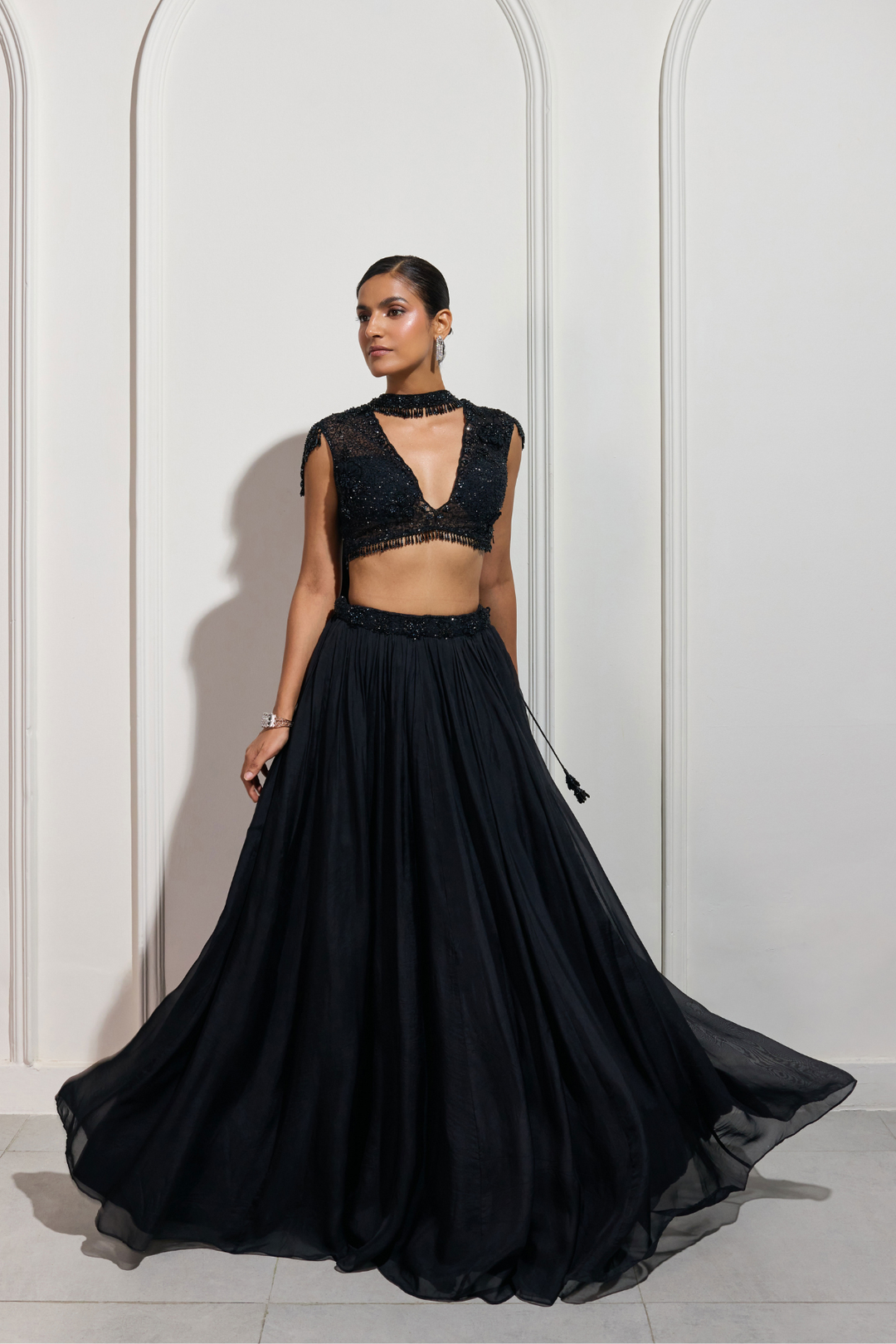 The Yoru Black Lehenga Set