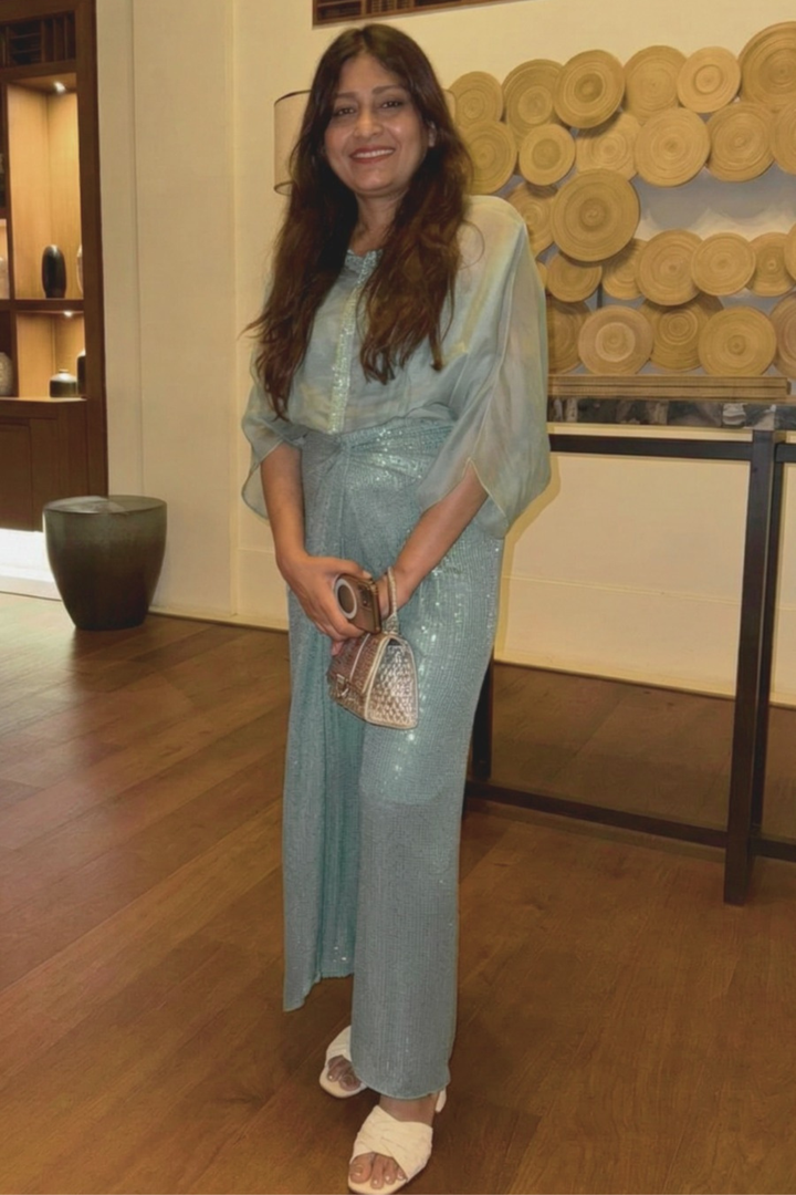 Shilpa Agarwal In Ethereal Wave Draped Skirt Set