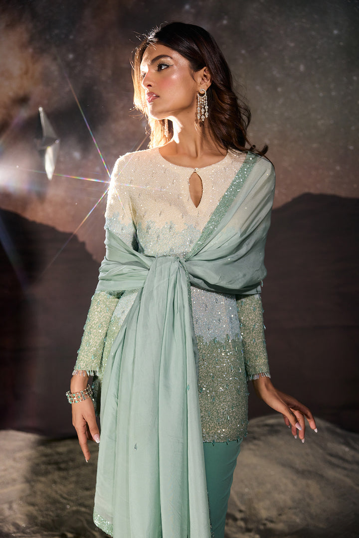 Pastel Embellished Co-ord Set with dupatta