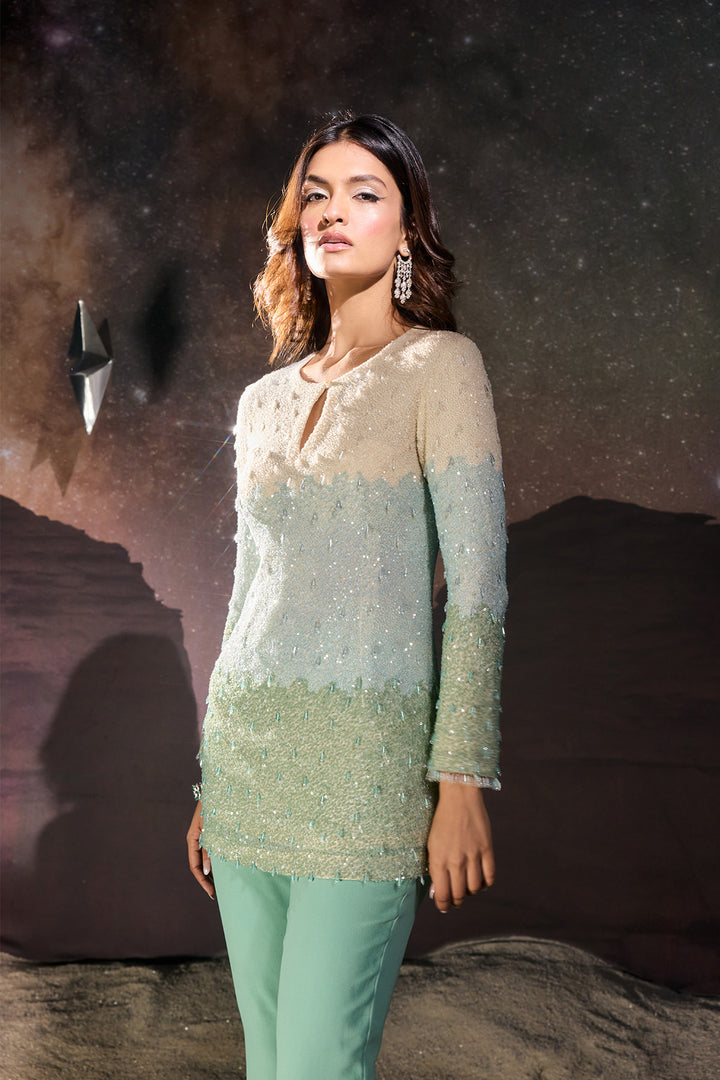 Pastel Embellished Co-ord Set with dupatta