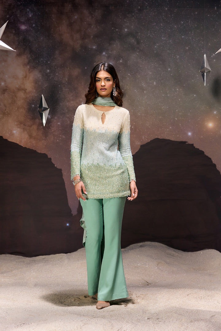 Pastel Embellished Co-ord Set with dupatta
