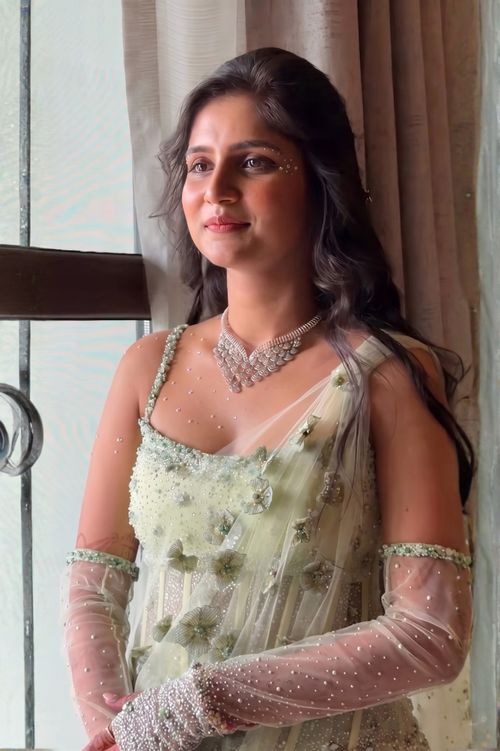 Payal Maheshwari In Frozen Sakura Corset Skirt Set